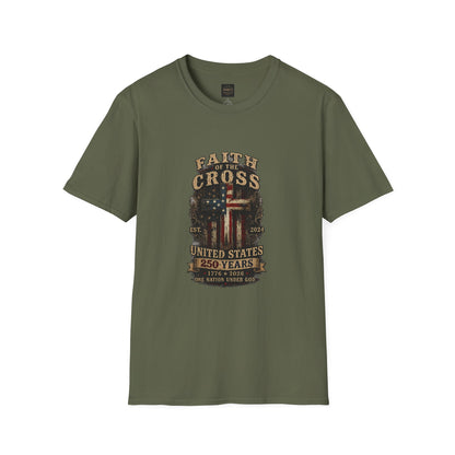 Faith of the Cross T-Shirt — Patriotic Christian Graphic Tee
