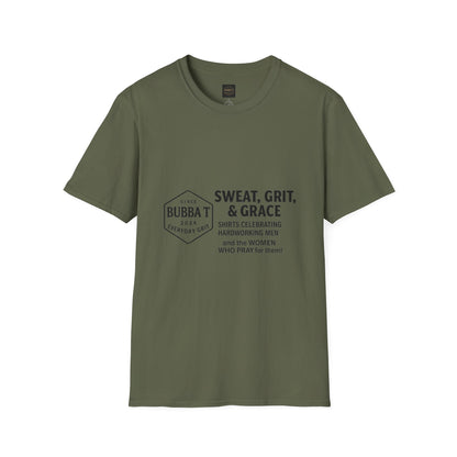 Hilarious Unisex Softstyle T-Shirt for Him & Her, Sweat Grit Grace, Hardworking Men & Women, Perfect for Everyday Wear, [...]