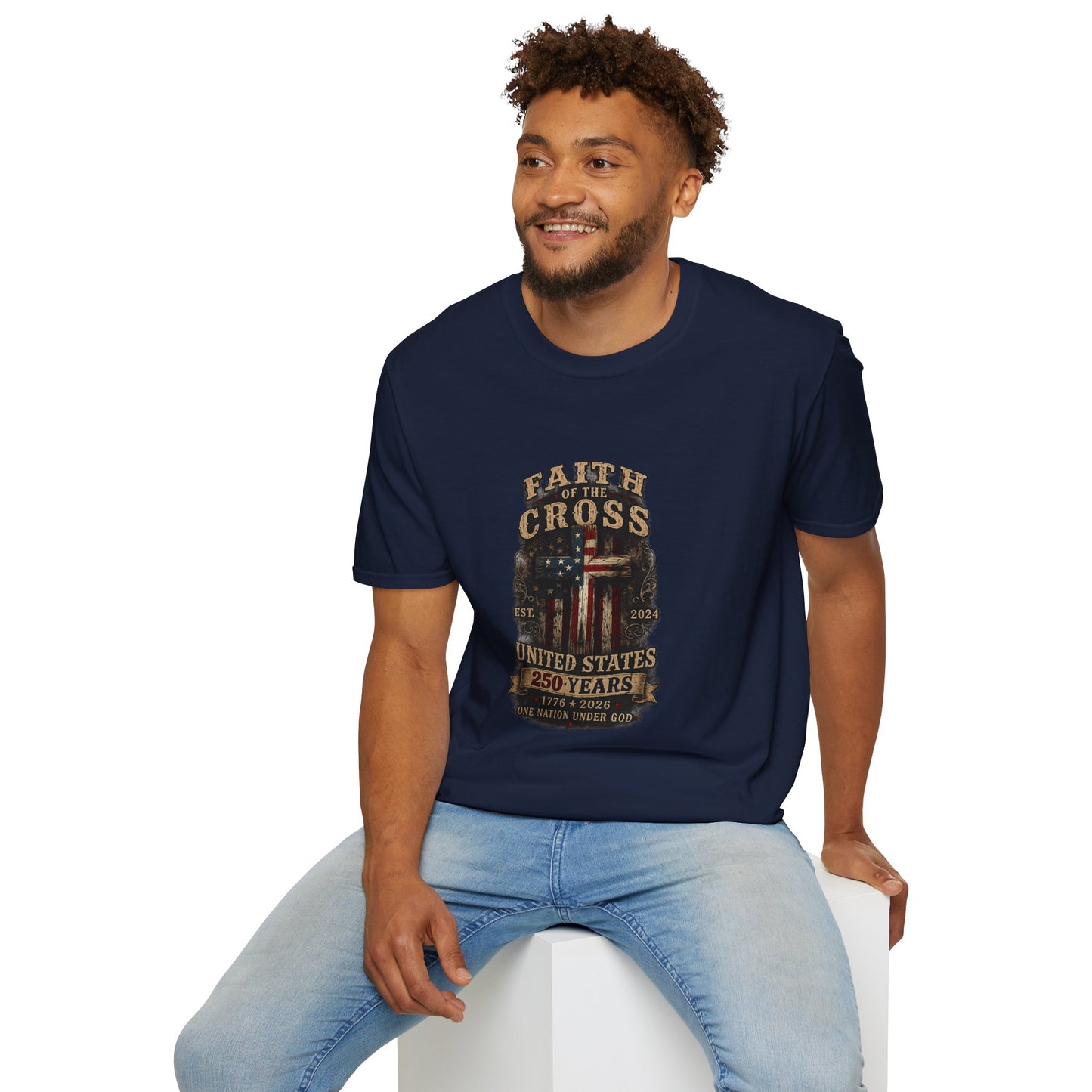Faith of the Cross T-Shirt — Patriotic Christian Graphic Tee