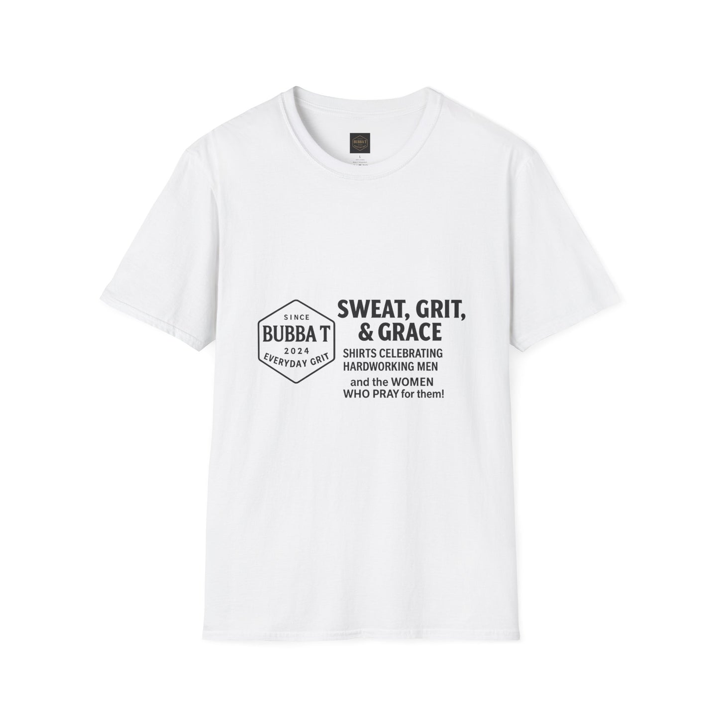 Hilarious Unisex Softstyle T-Shirt for Him & Her, Sweat Grit Grace, Hardworking Men & Women, Perfect for Everyday Wear, [...]