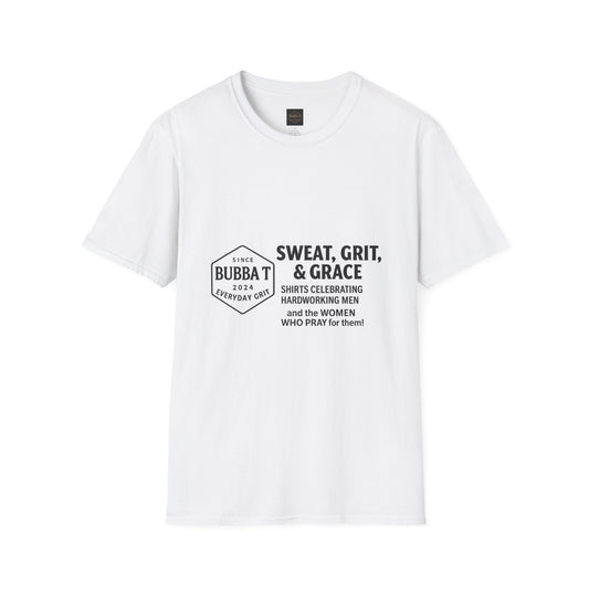 Hilarious Unisex Softstyle T-Shirt for Him & Her, Sweat Grit Grace, Hardworking Men & Women, Perfect for Everyday Wear, [...]