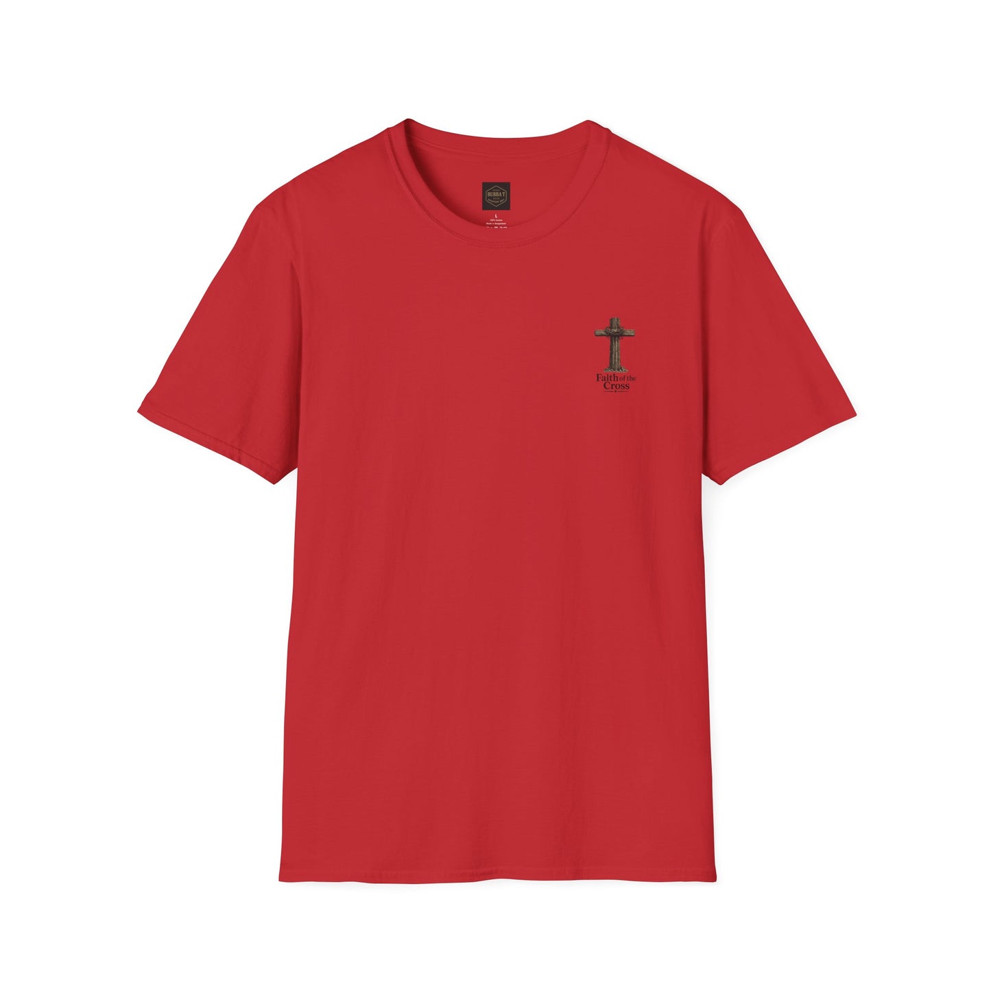Faith Cross Pocket T‑Shirt — Small Chest Cross Graphic Christian Tee