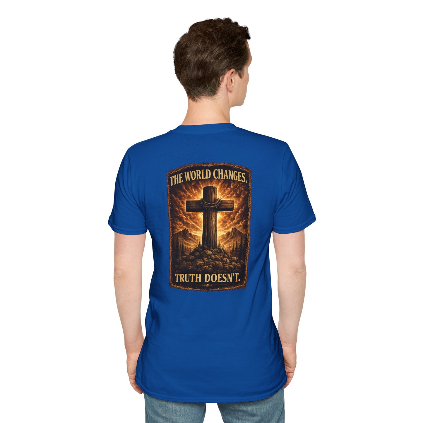 Christian Cross Pocket T‑Shirt — Faith of the Cross Minimalist Tee