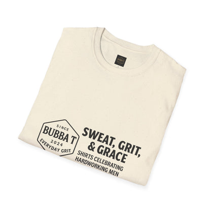 Hilarious Unisex Softstyle T-Shirt for Him & Her, Sweat Grit Grace, Hardworking Men & Women, Perfect for Everyday Wear, [...]