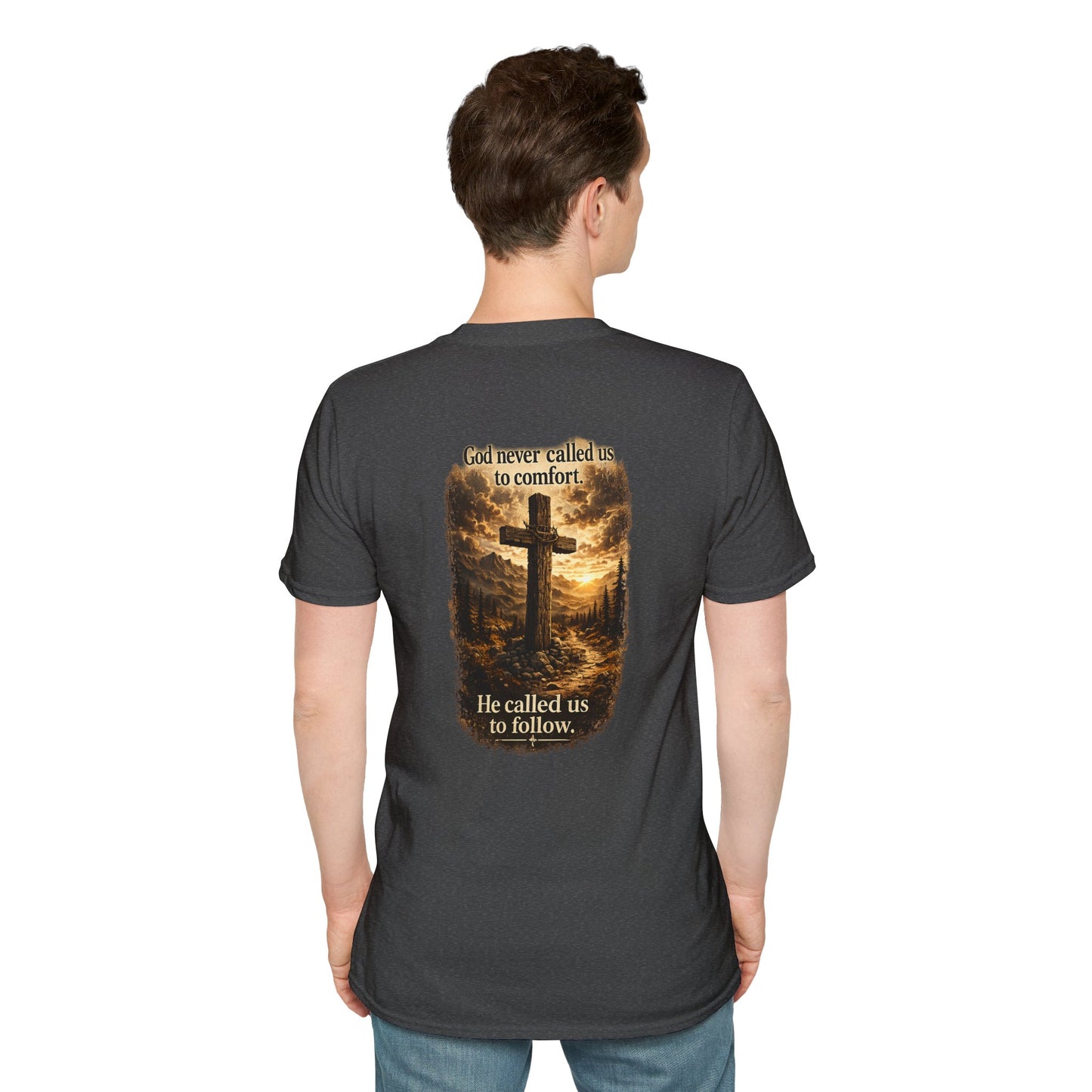 Christian Cross Chest Tee — Faith Over Fear Minimalist T-Shirt
