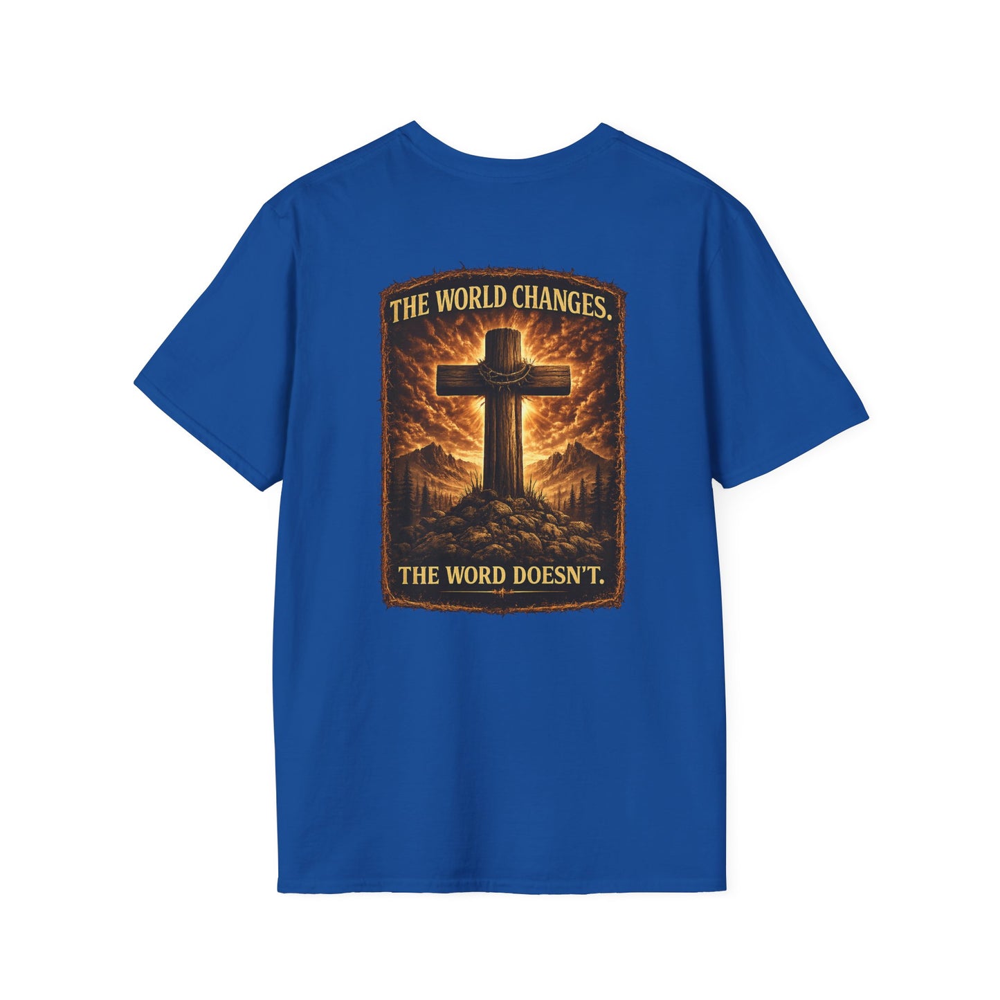 Cross Faith T-Shirt — Small Chest Cross Graphic Christian Tee