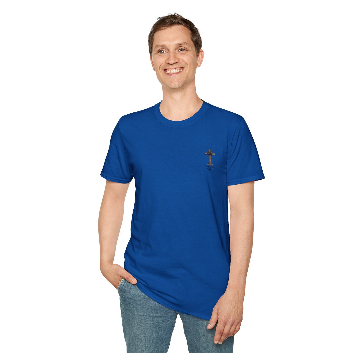 Christian Cross Chest Tee — Faith Over Fear Minimalist T-Shirt