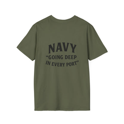 Navy Themed Unisex Softstyle T-Shirt, Nautical Gift, Casual Wear, Sea Lover Shirt, Unique Maritime Tee