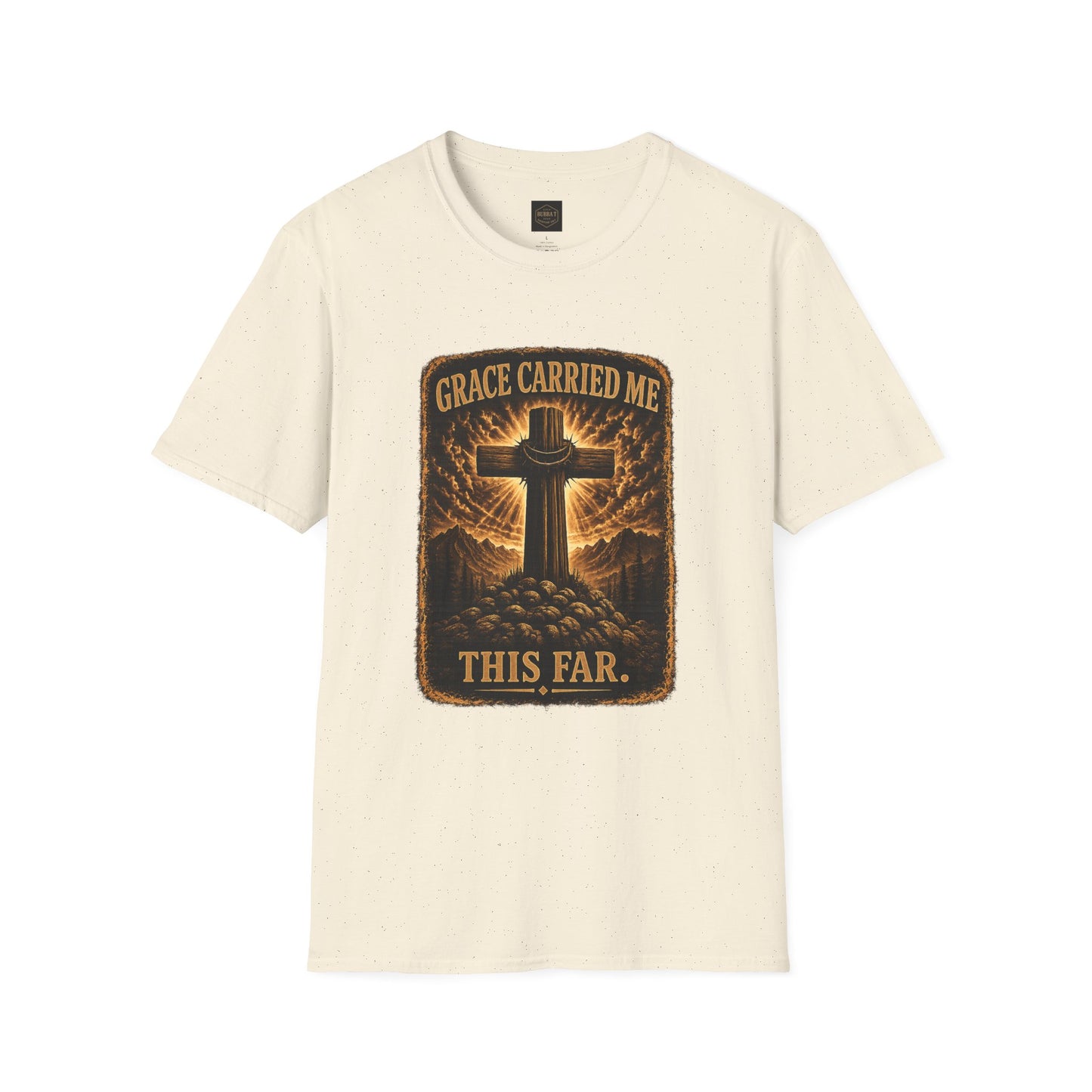 Christian T-Shirt — "Grace Carried Me This Far" Cross Faith Tee