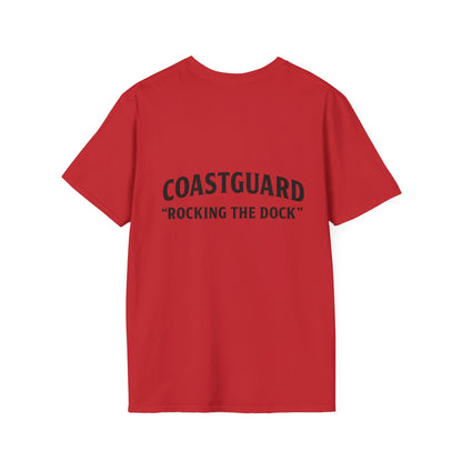 Coastguard Rocking the Dock T-Shirt, Unisex Short Sleeve, Nautical Gift, Beachwear, Navy Inspired Apparel, Casual Summer Top