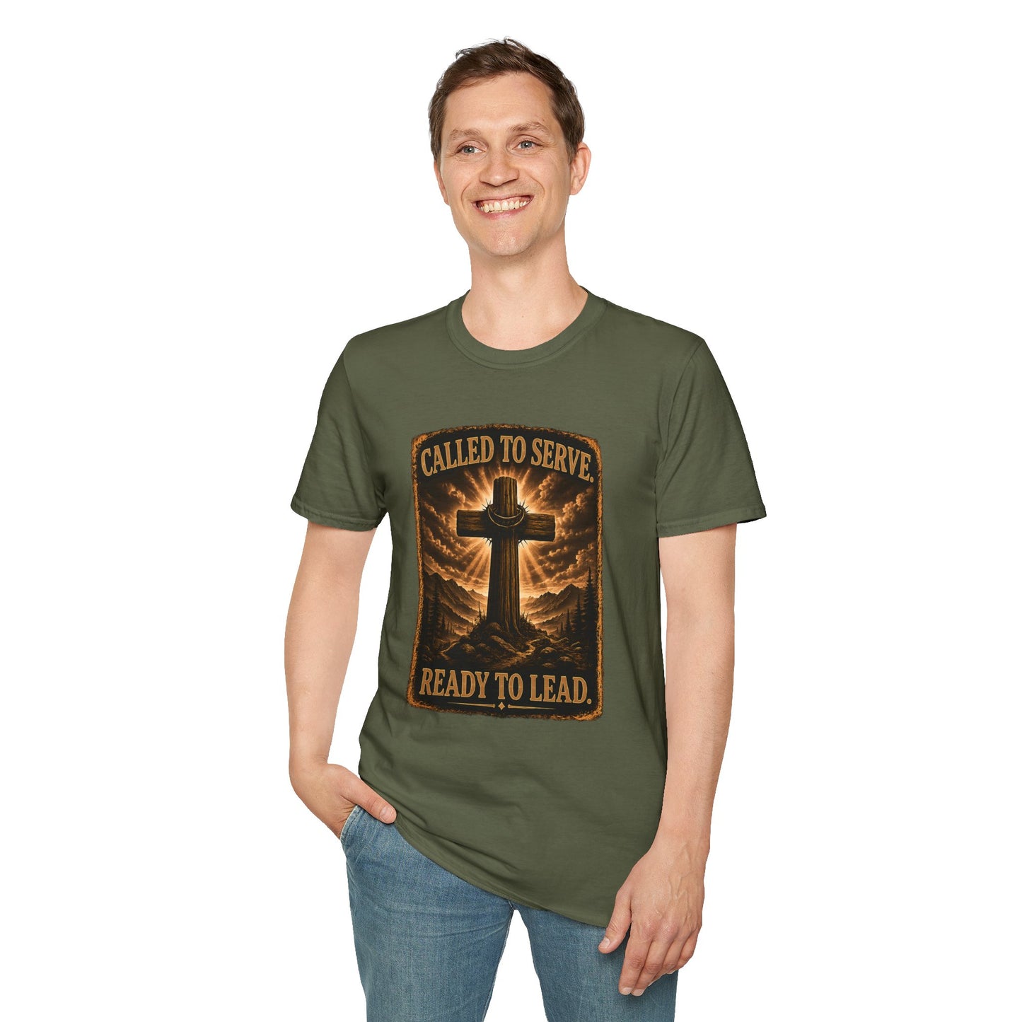 Called to Serve Cross T-Shirt — "Ready to Lead" Christian Faith Tee
