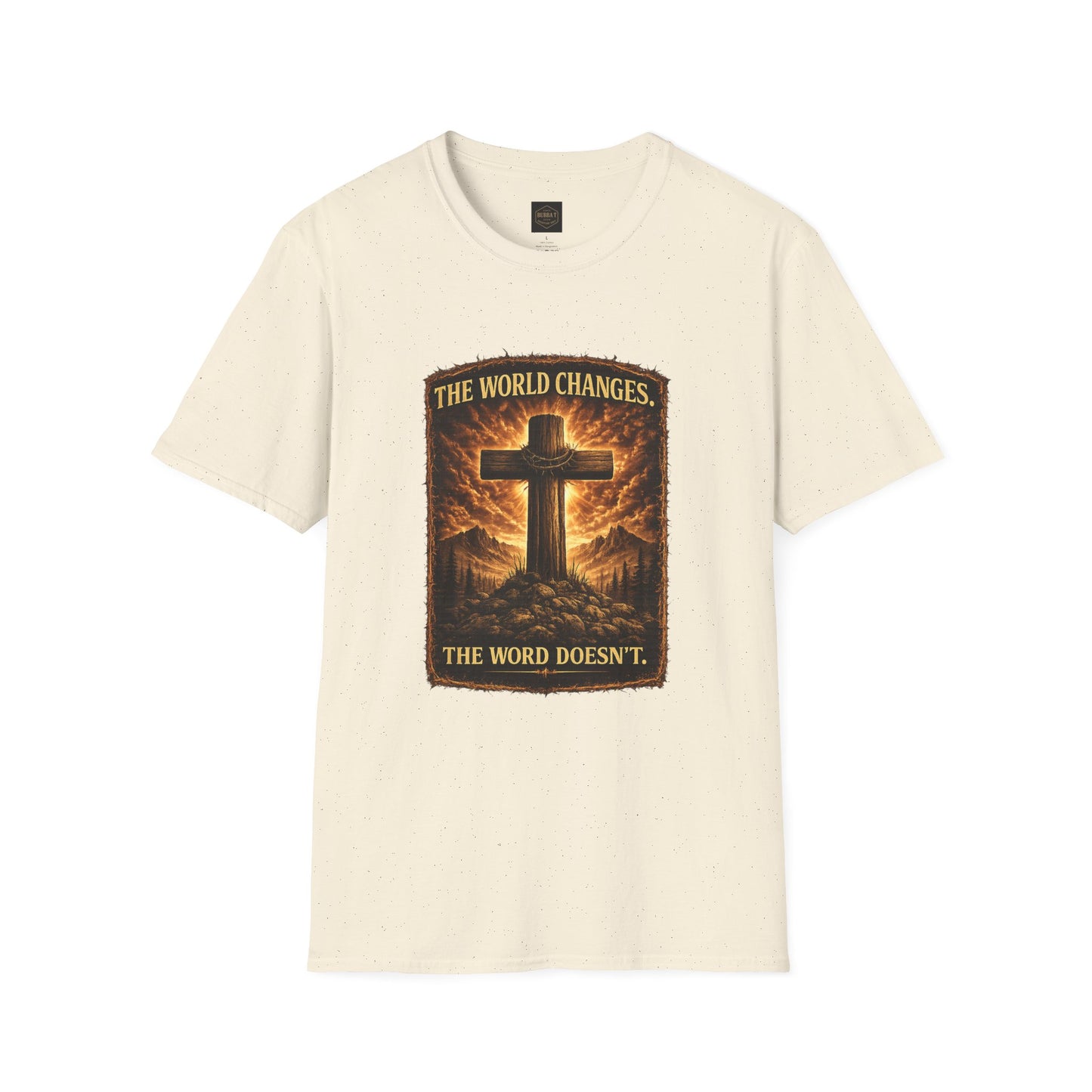 Christian Cross T‑Shirt — "The World Changes, The Word Doesn't" Inspirational Faith Tee