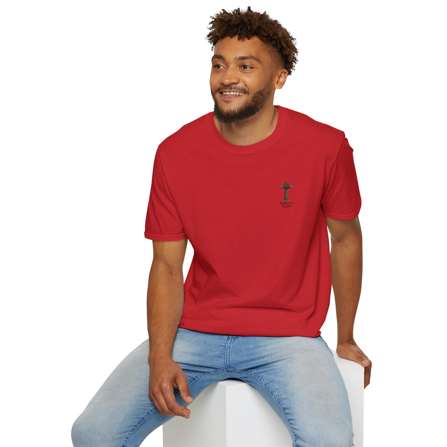 Christian Cross Chest Tee — Faith Over Fear Minimalist T-Shirt