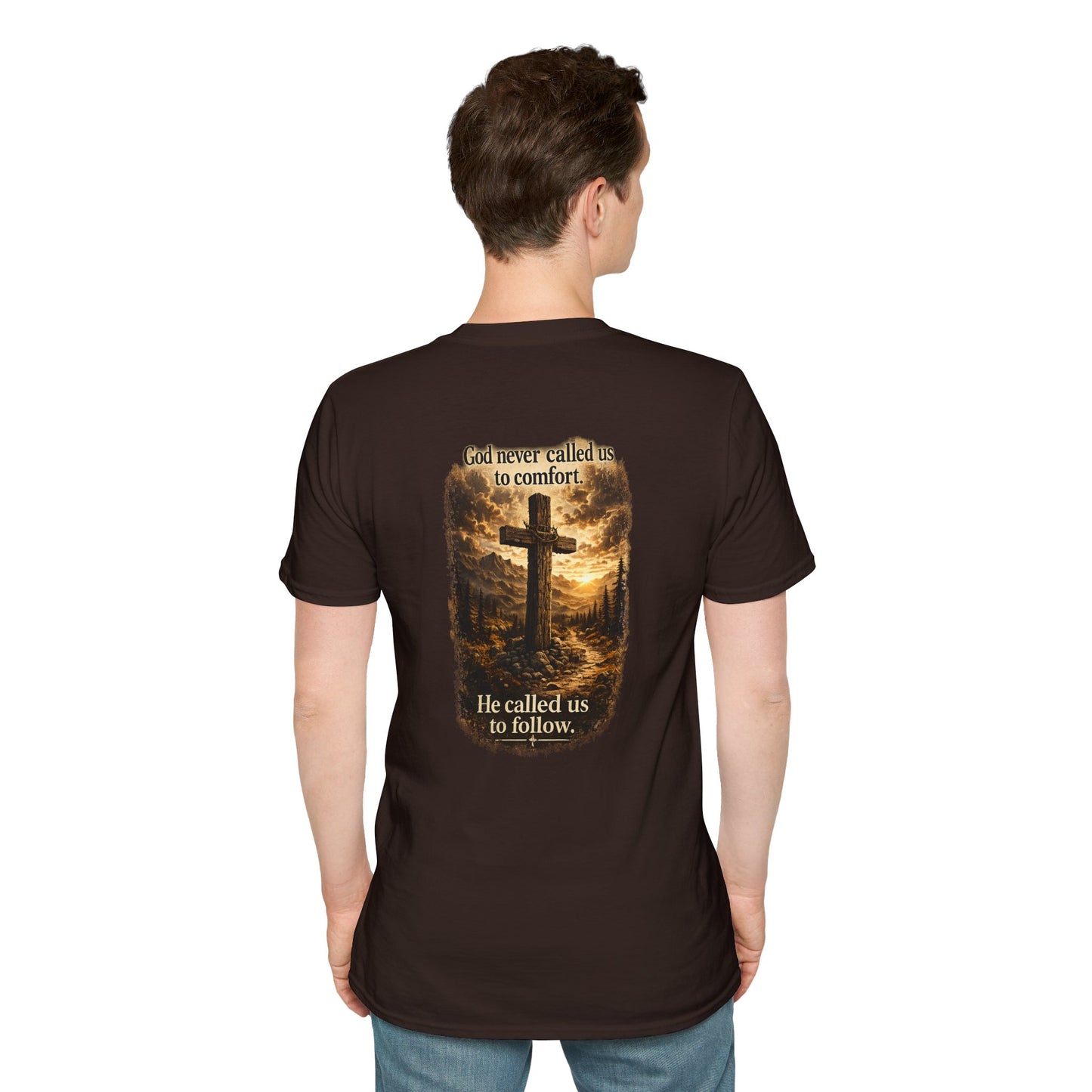 Christian Cross Chest Tee — Faith Over Fear Minimalist T-Shirt
