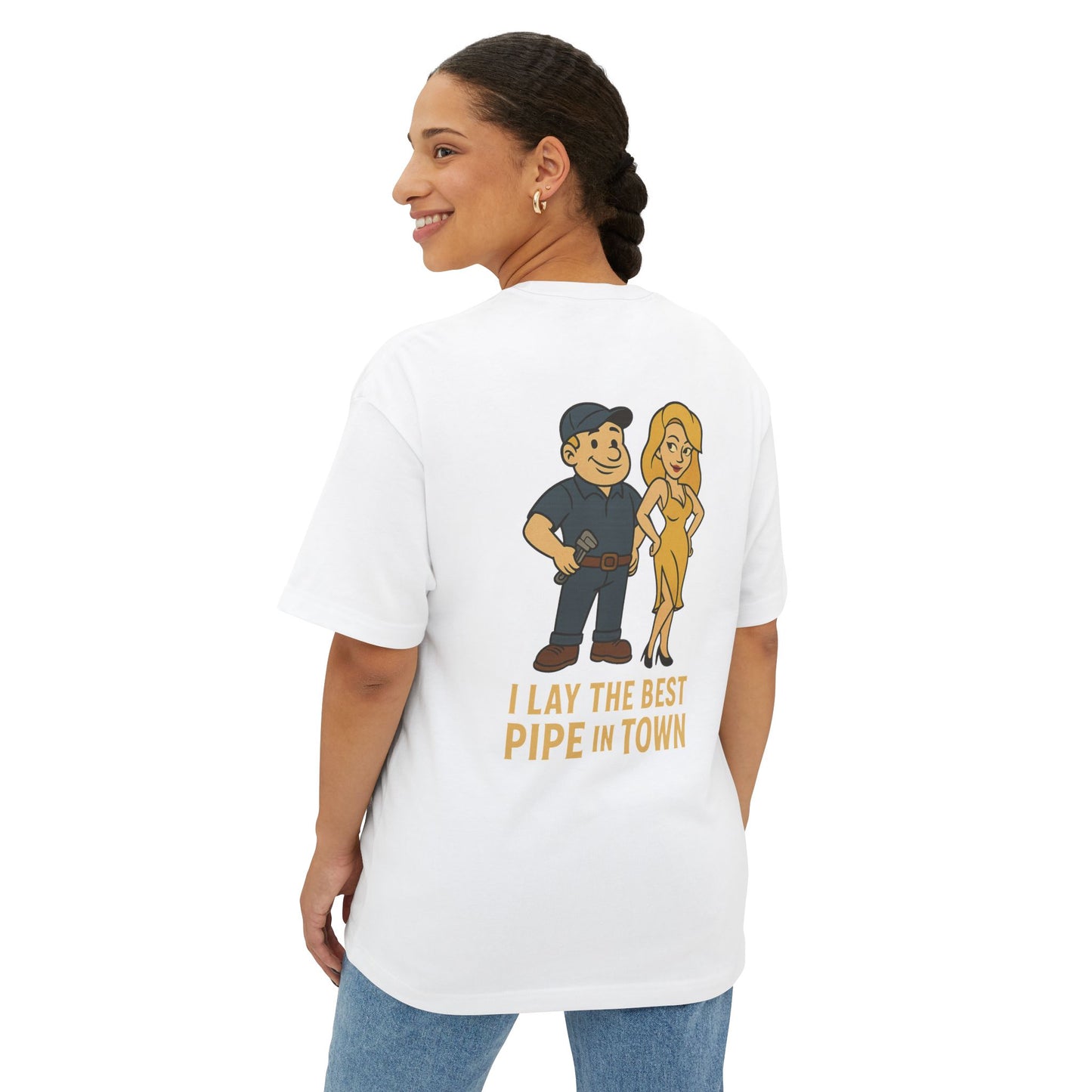 Funny Plumbing Shirt – I Lay the Best Pipe in Town | Plumber T-Shirt | Gag Gift for Men