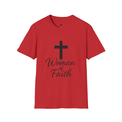 Unisex Softstyle T-Shirt - Woman of Faith, Christian Gift, Inspirational Tee, Spiritual Apparel, Faith-Based Fashion
