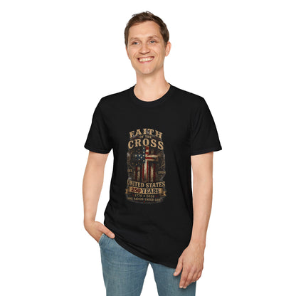 Faith of the Cross T-Shirt — Patriotic Christian Graphic Tee