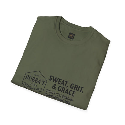 Hilarious Unisex Softstyle T-Shirt for Him & Her, Sweat Grit Grace, Hardworking Men & Women, Perfect for Everyday Wear, [...]