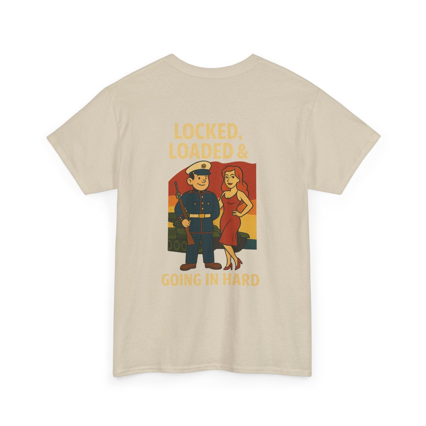 Marine Bubba Graphic Tee – “Locked, Loaded & Going In Hard” Funny Military Shirt