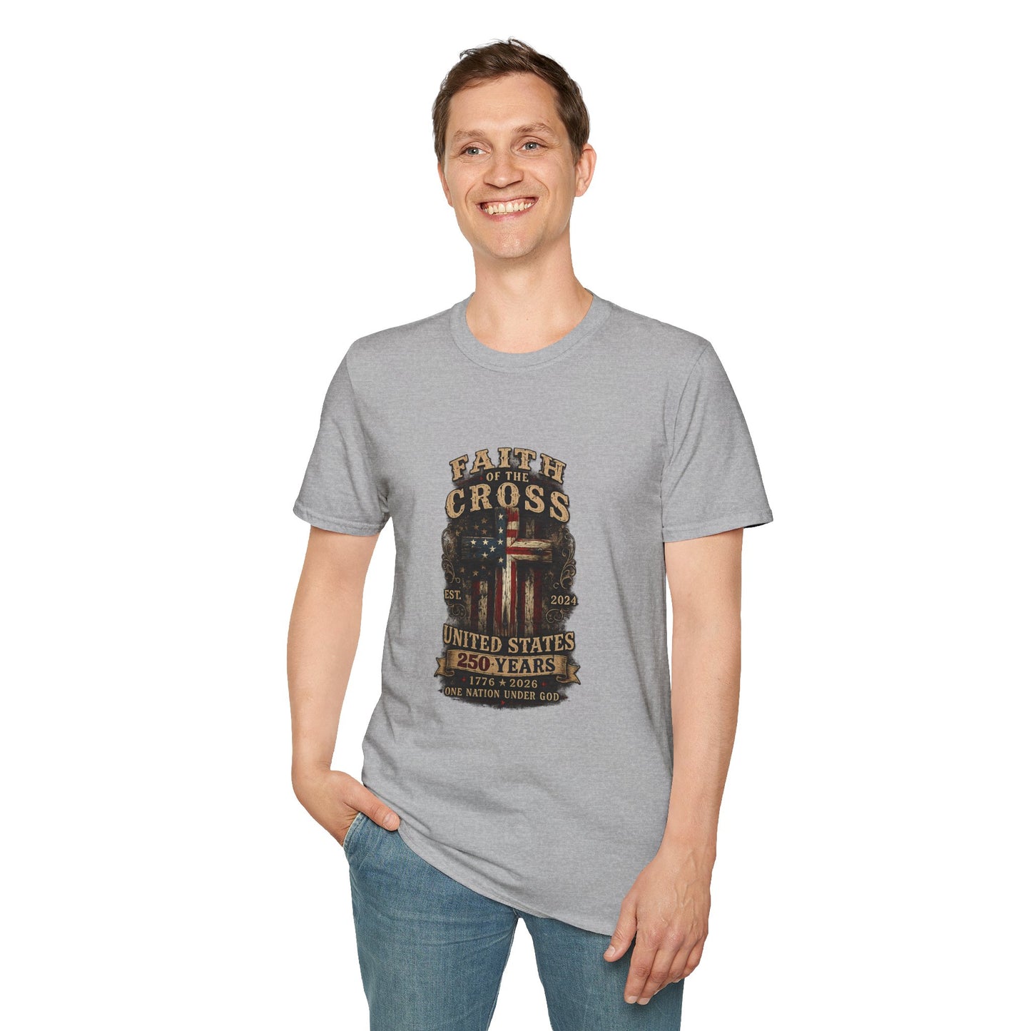 Faith of the Cross T-Shirt — Patriotic Christian Graphic Tee