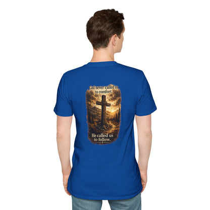 Christian Cross Chest Tee — Faith Over Fear Minimalist T-Shirt