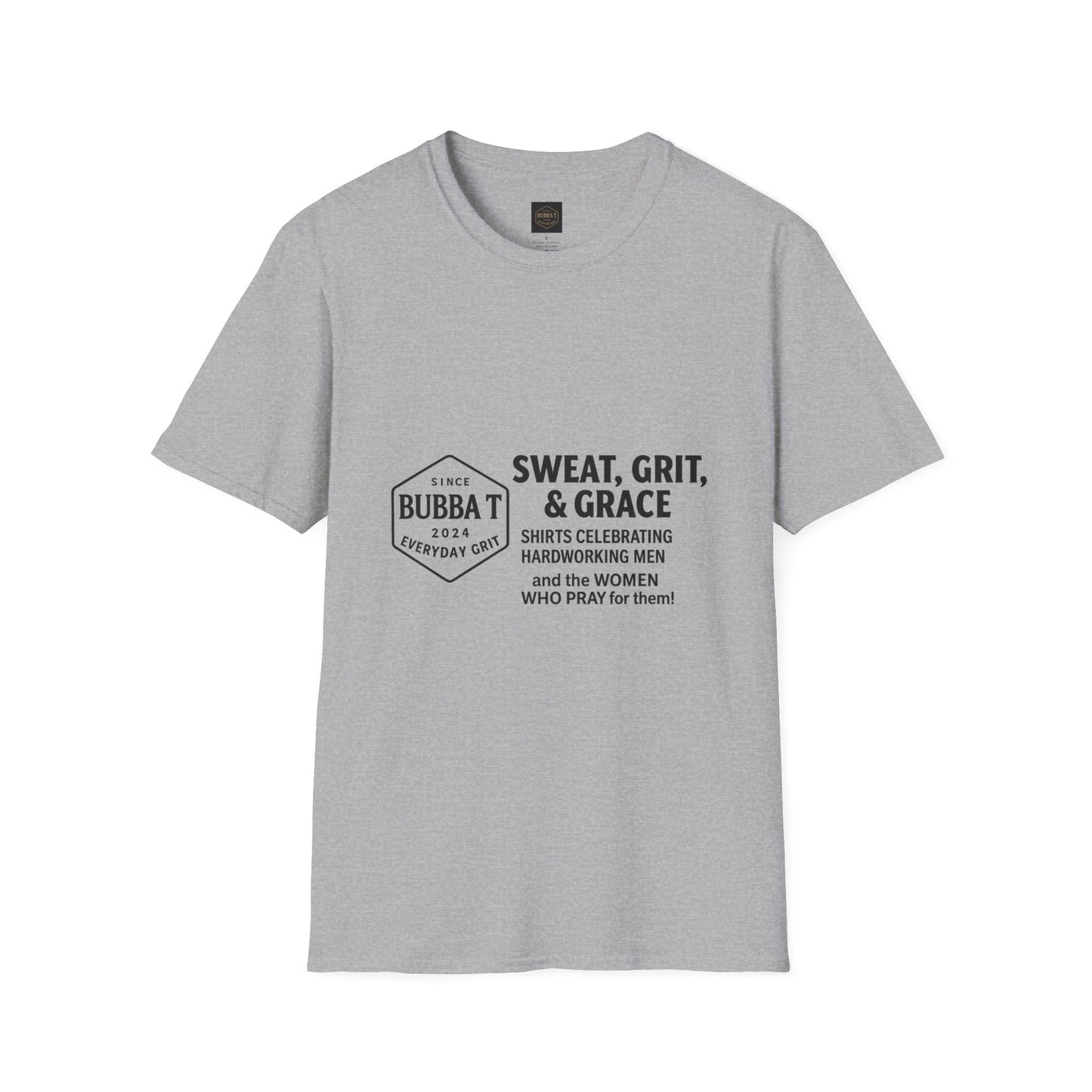 Hilarious Unisex Softstyle T-Shirt for Him & Her, Sweat Grit Grace, Hardworking Men & Women, Perfect for Everyday Wear, [...]