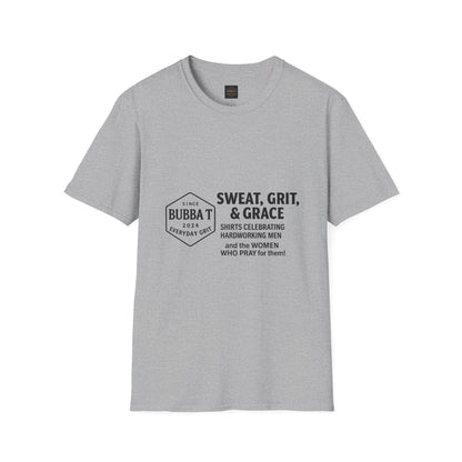 Hilarious Unisex Softstyle T-Shirt for Him & Her, Sweat Grit Grace, Hardworking Men & Women, Perfect for Everyday Wear, [...]
