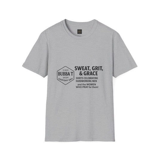 Hilarious Unisex Softstyle T-Shirt for Him & Her, Sweat Grit Grace, Hardworking Men & Women, Perfect for Everyday Wear, [...]