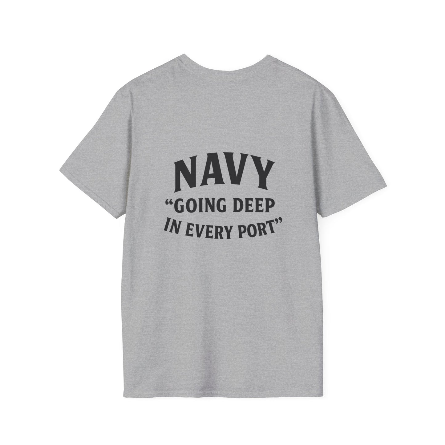 Navy Themed Unisex Softstyle T-Shirt, Nautical Gift, Casual Wear, Sea Lover Shirt, Unique Maritime Tee
