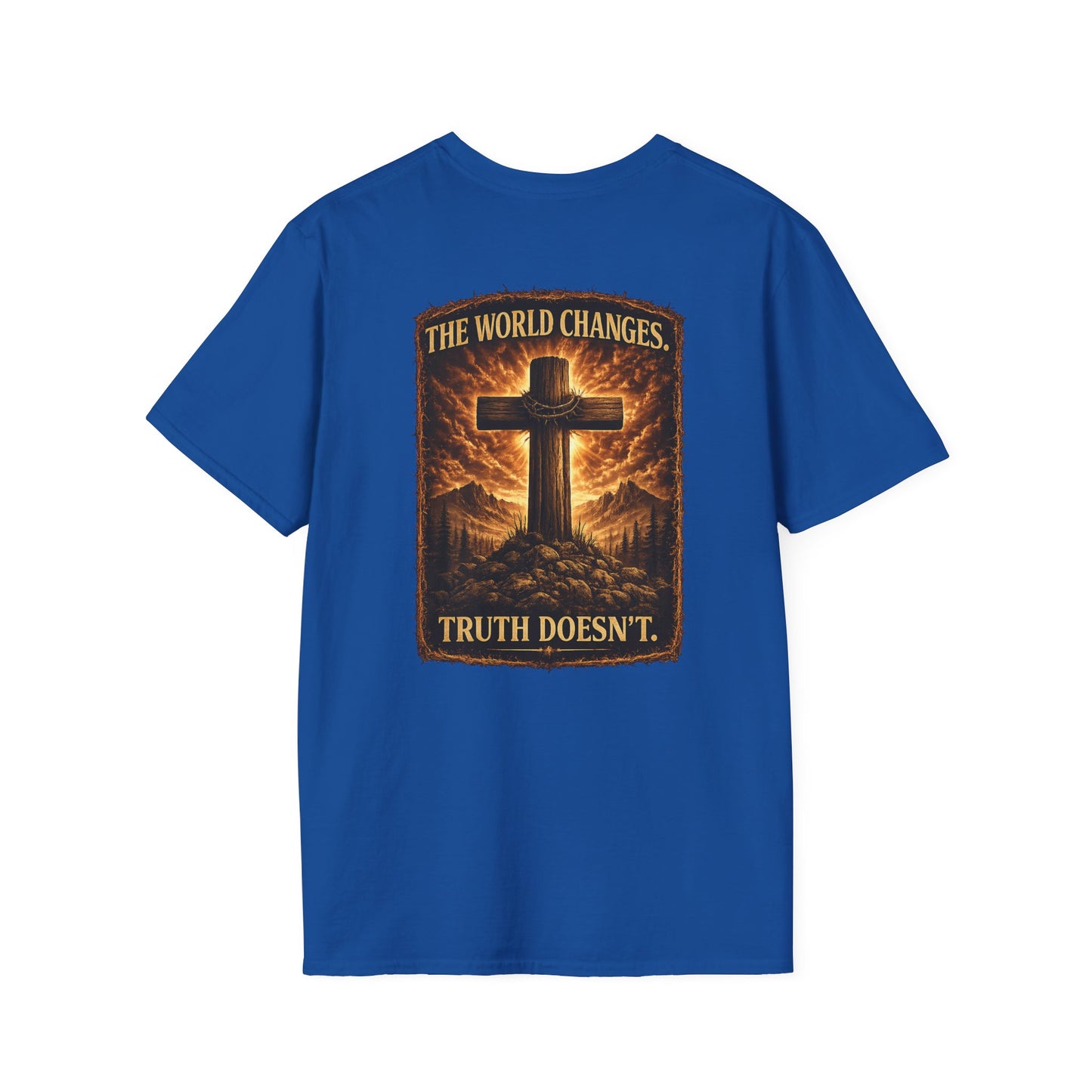 Christian Cross Pocket T‑Shirt — Faith of the Cross Minimalist Tee