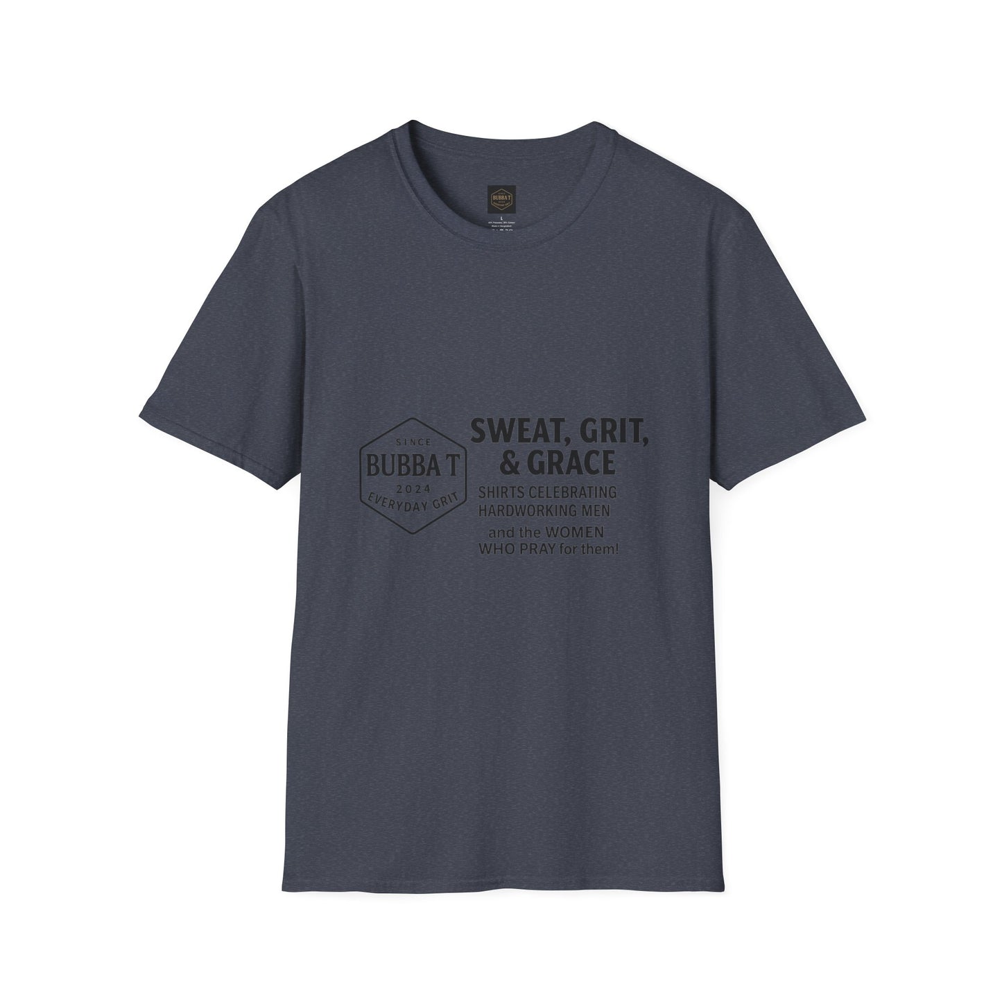 Hilarious Unisex Softstyle T-Shirt for Him & Her, Sweat Grit Grace, Hardworking Men & Women, Perfect for Everyday Wear, [...]