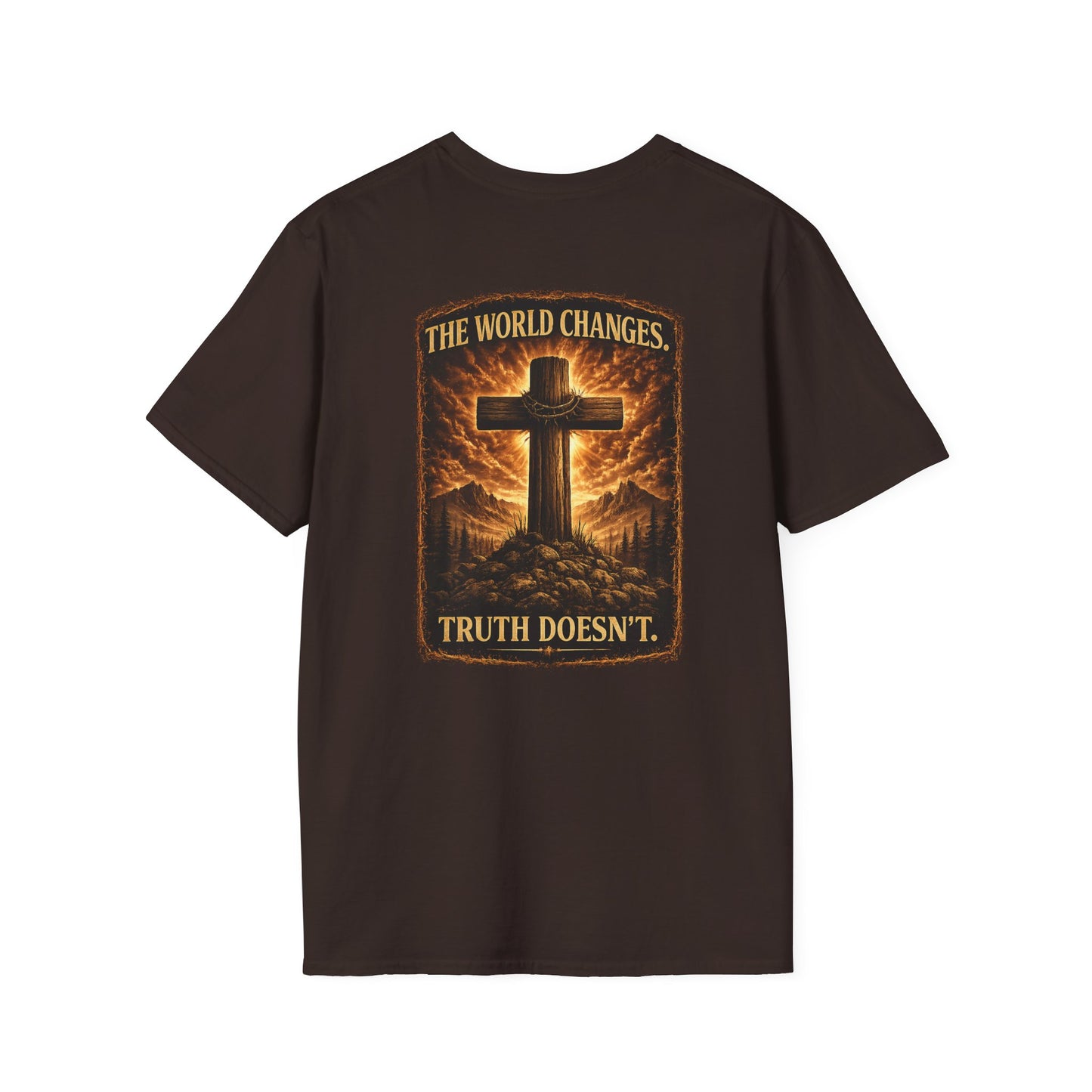 Christian Cross Pocket T‑Shirt — Faith of the Cross Minimalist Tee
