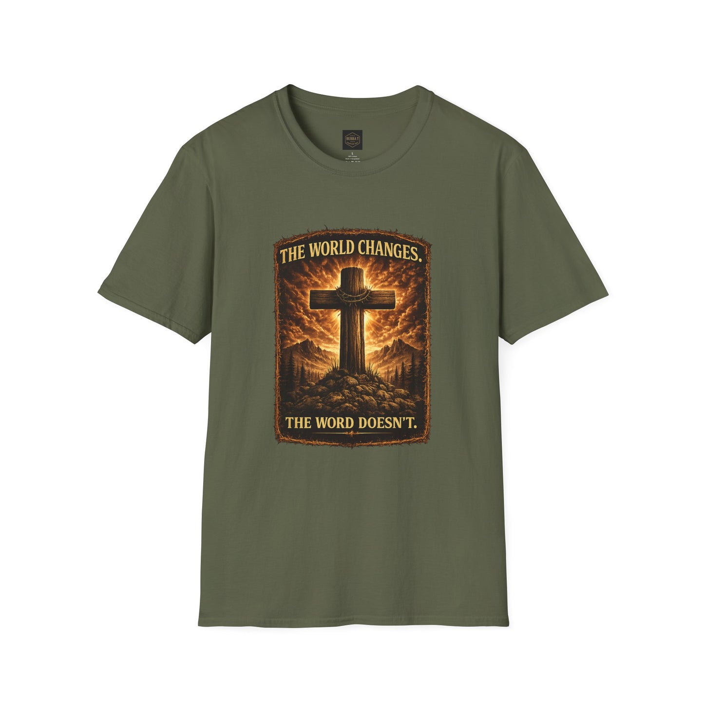 Christian Cross T‑Shirt — "The World Changes, The Word Doesn't" Inspirational Faith Tee