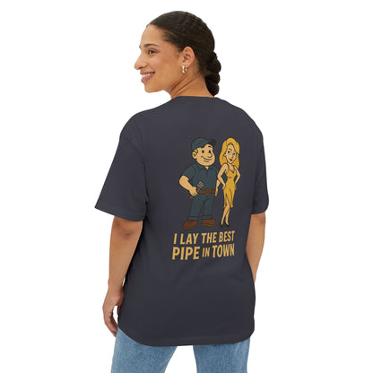Funny Plumbing Shirt – I Lay the Best Pipe in Town | Plumber T-Shirt | Gag Gift for Men