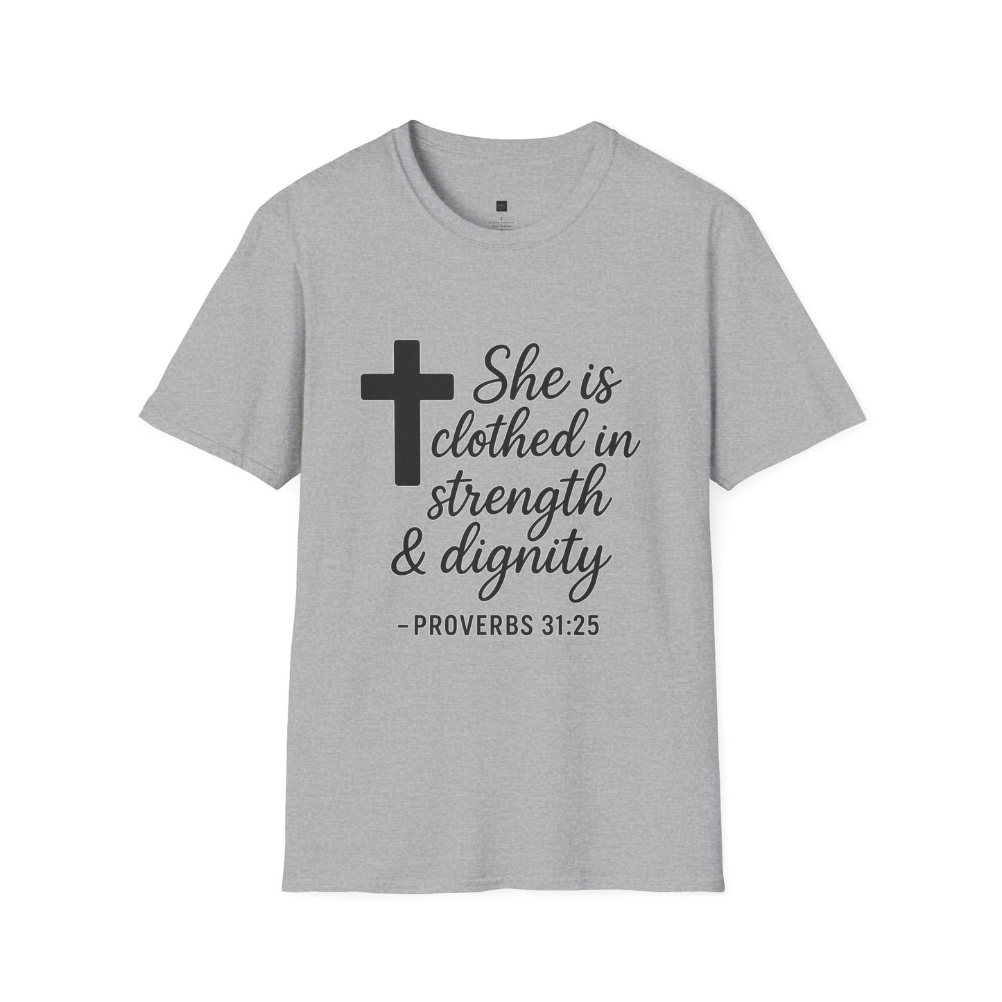 Christian Inspirational T-Shirt, Faith Shirt, Religious Apparel, Proverbs Quote Tee, Gift for Women, Strength & Dignity Design