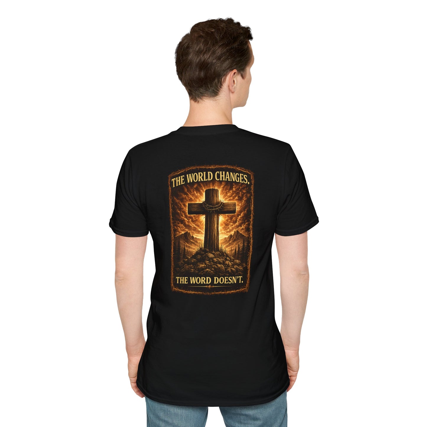 Cross Faith T-Shirt — Small Chest Cross Graphic Christian Tee