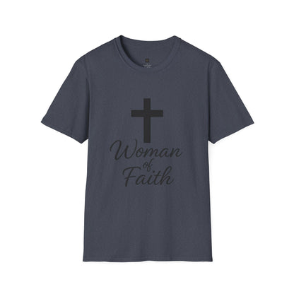 Unisex Softstyle T-Shirt - Woman of Faith, Christian Gift, Inspirational Tee, Spiritual Apparel, Faith-Based Fashion
