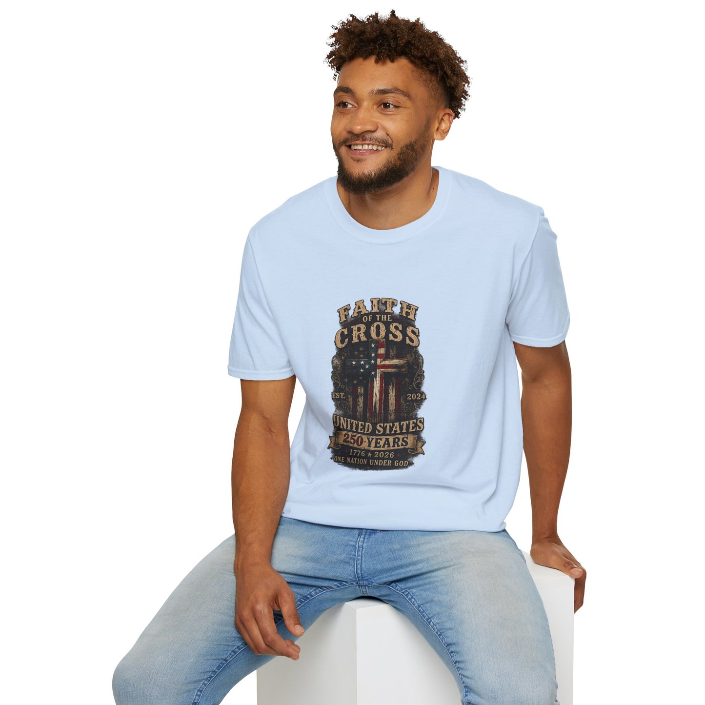 Faith of the Cross T-Shirt — Patriotic Christian Graphic Tee