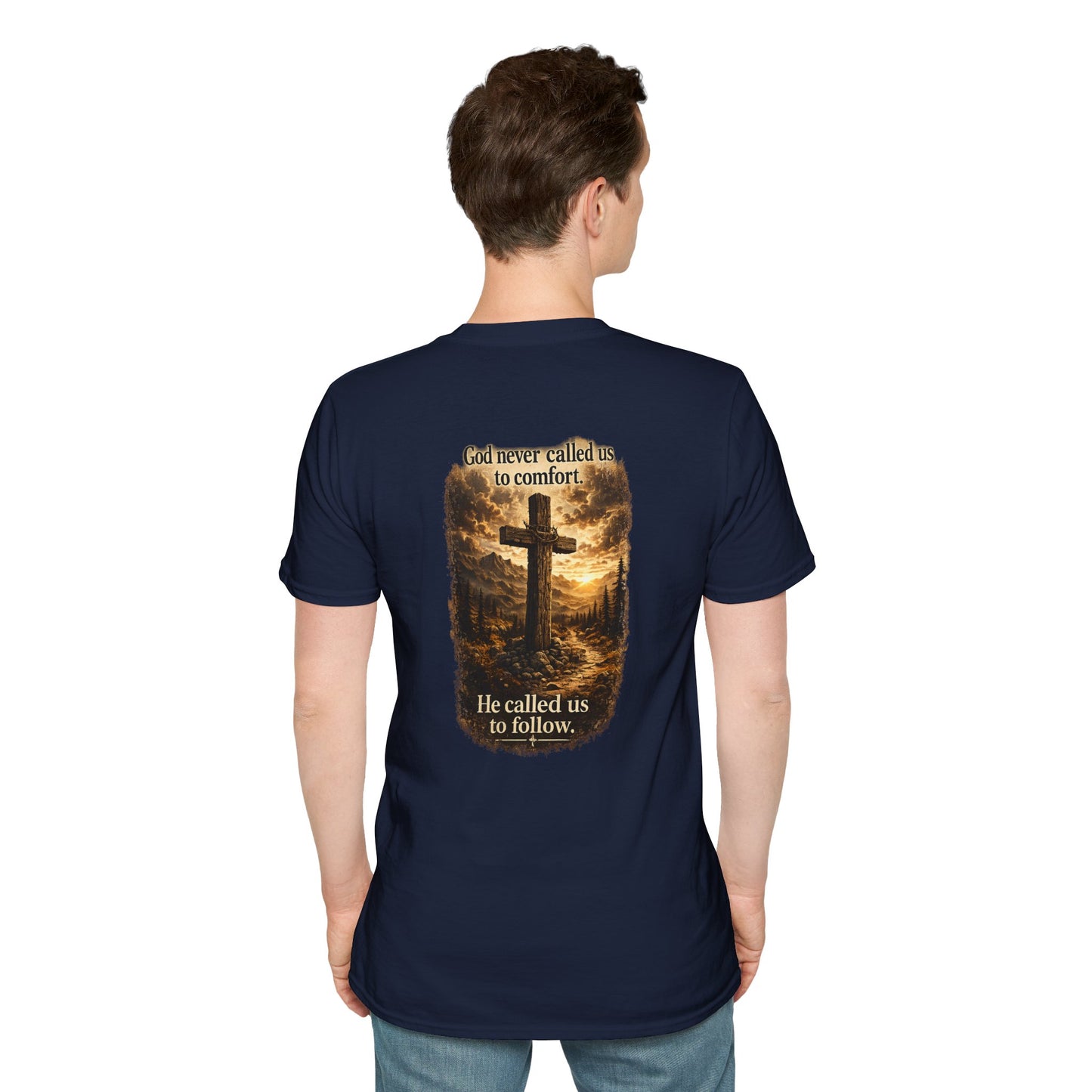 Christian Cross Chest Tee — Faith Over Fear Minimalist T-Shirt
