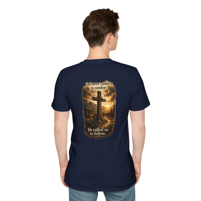 Christian Cross Chest Tee — Faith Over Fear Minimalist T-Shirt