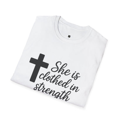 Christian Inspirational T-Shirt, Faith Shirt, Religious Apparel, Proverbs Quote Tee, Gift for Women, Strength & Dignity Design
