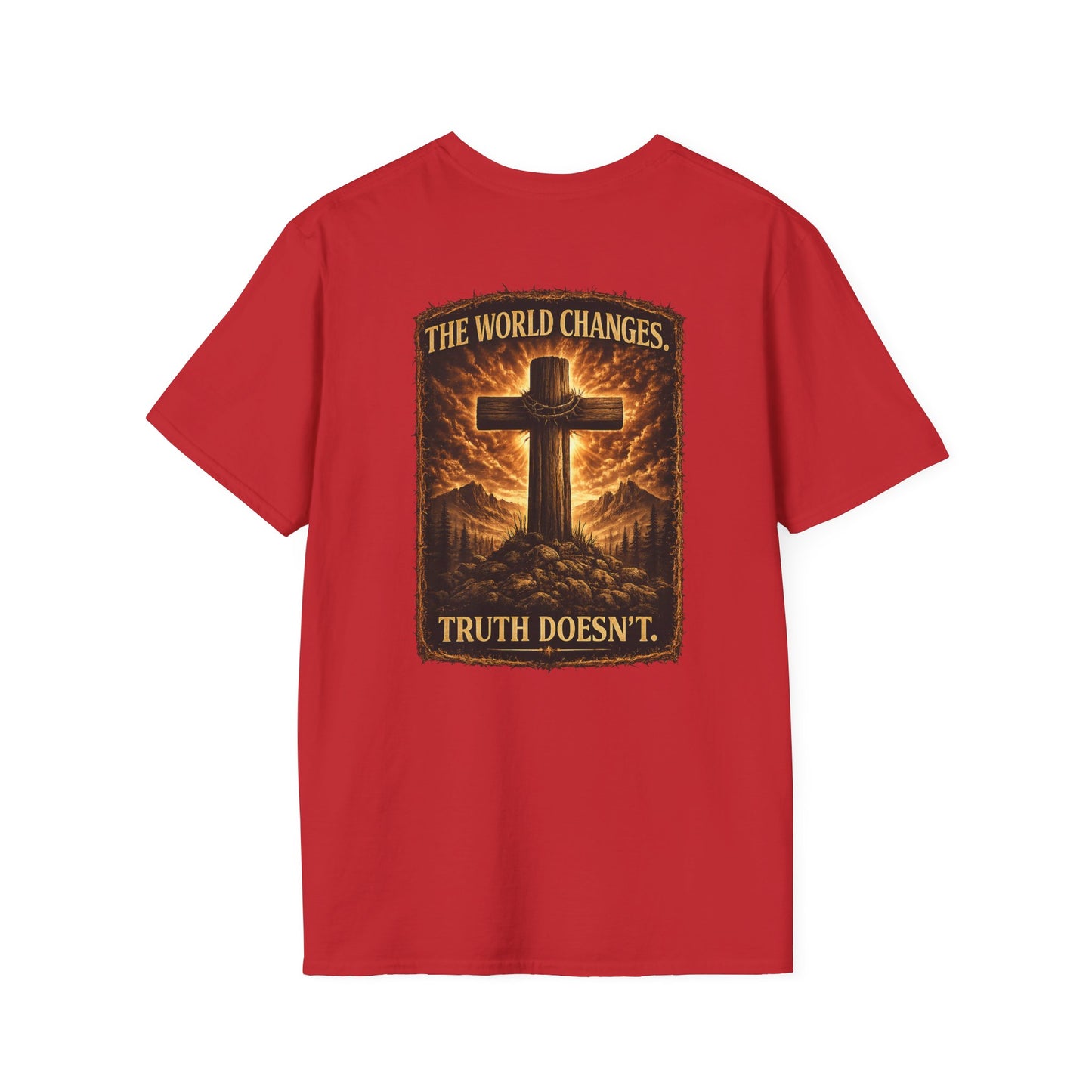 Christian Cross Pocket T‑Shirt — Faith of the Cross Minimalist Tee