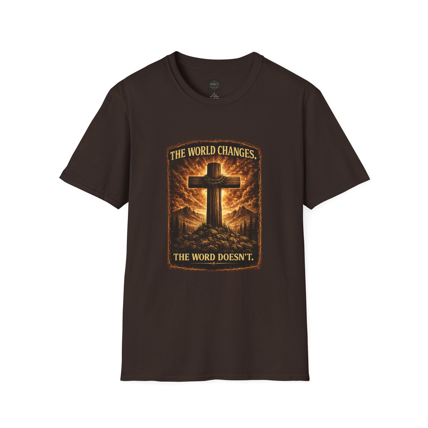 Christian Cross T‑Shirt — "The World Changes, The Word Doesn't" Inspirational Faith Tee