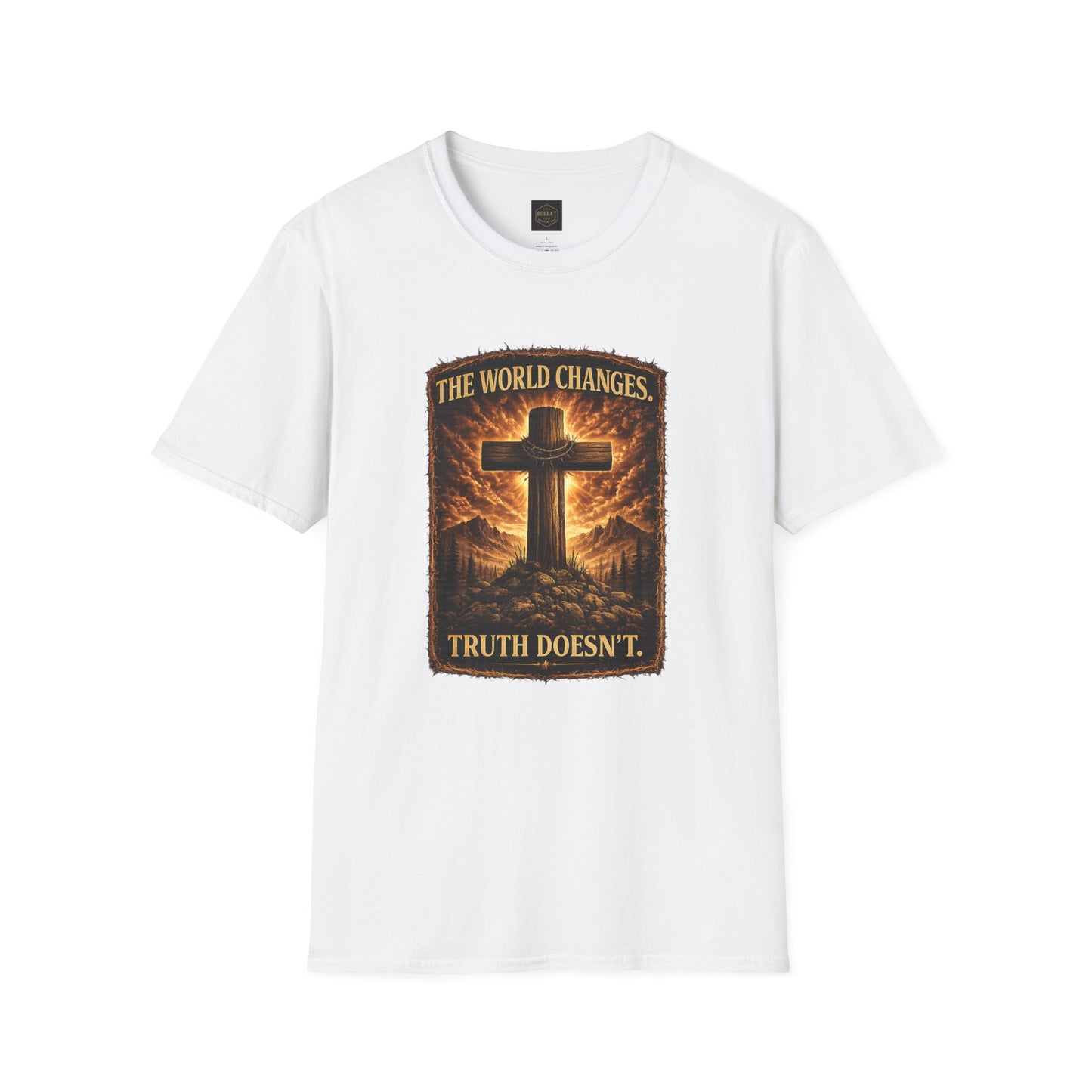 Christian Cross T-Shirt — "The World Changes, Truth Doesn't" Inspirational Faith Tee