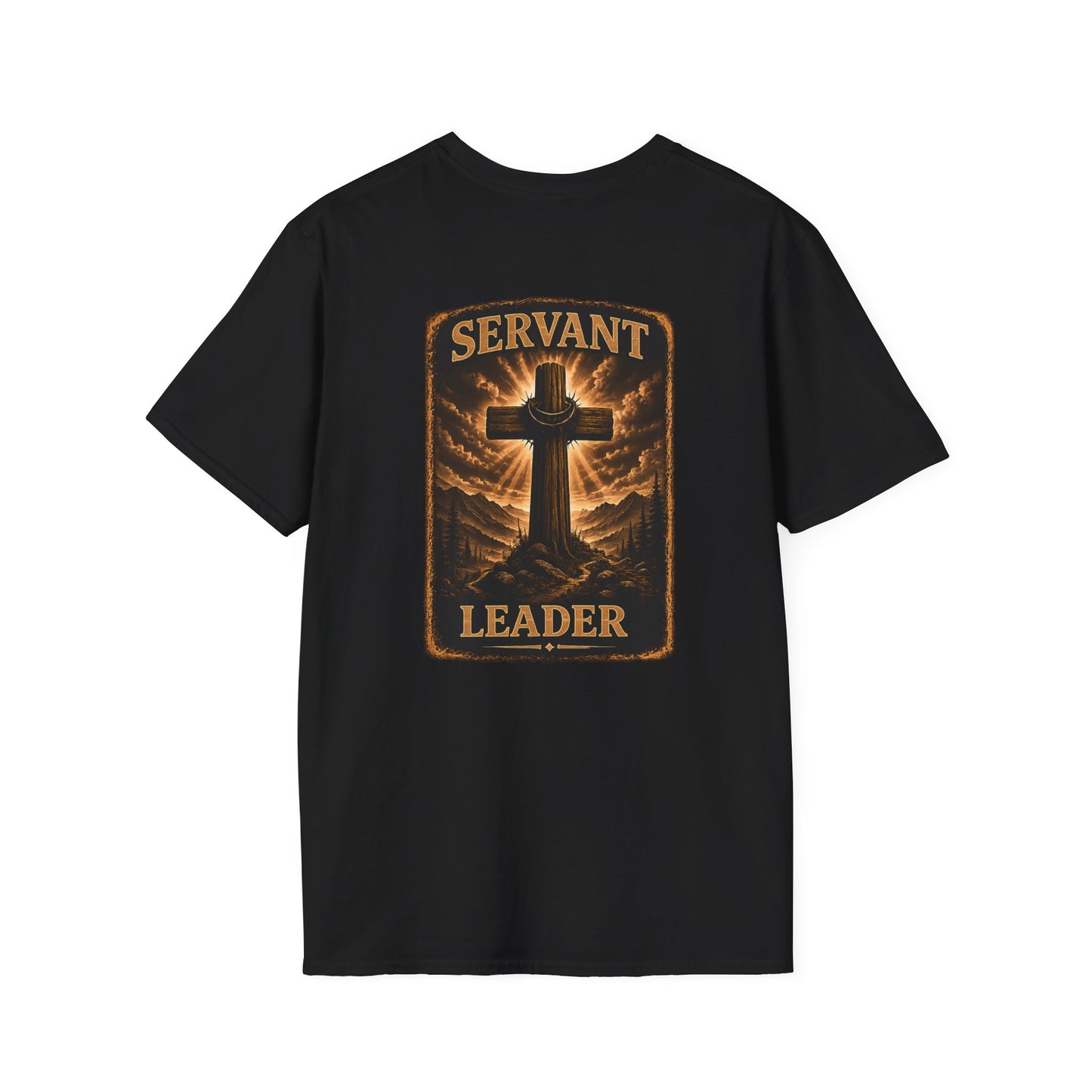 Faith Cross Pocket T‑Shirt — Small Chest Cross Graphic Christian Tee
