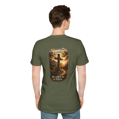 Christian Cross Chest Tee — Faith Over Fear Minimalist T-Shirt