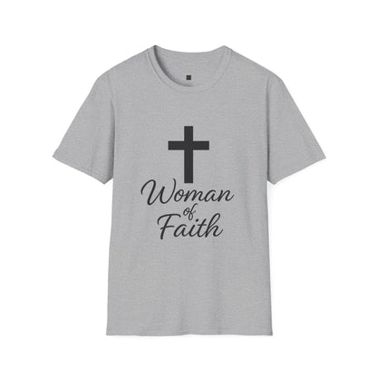 Unisex Softstyle T-Shirt - Woman of Faith, Christian Gift, Inspirational Tee, Spiritual Apparel, Faith-Based Fashion