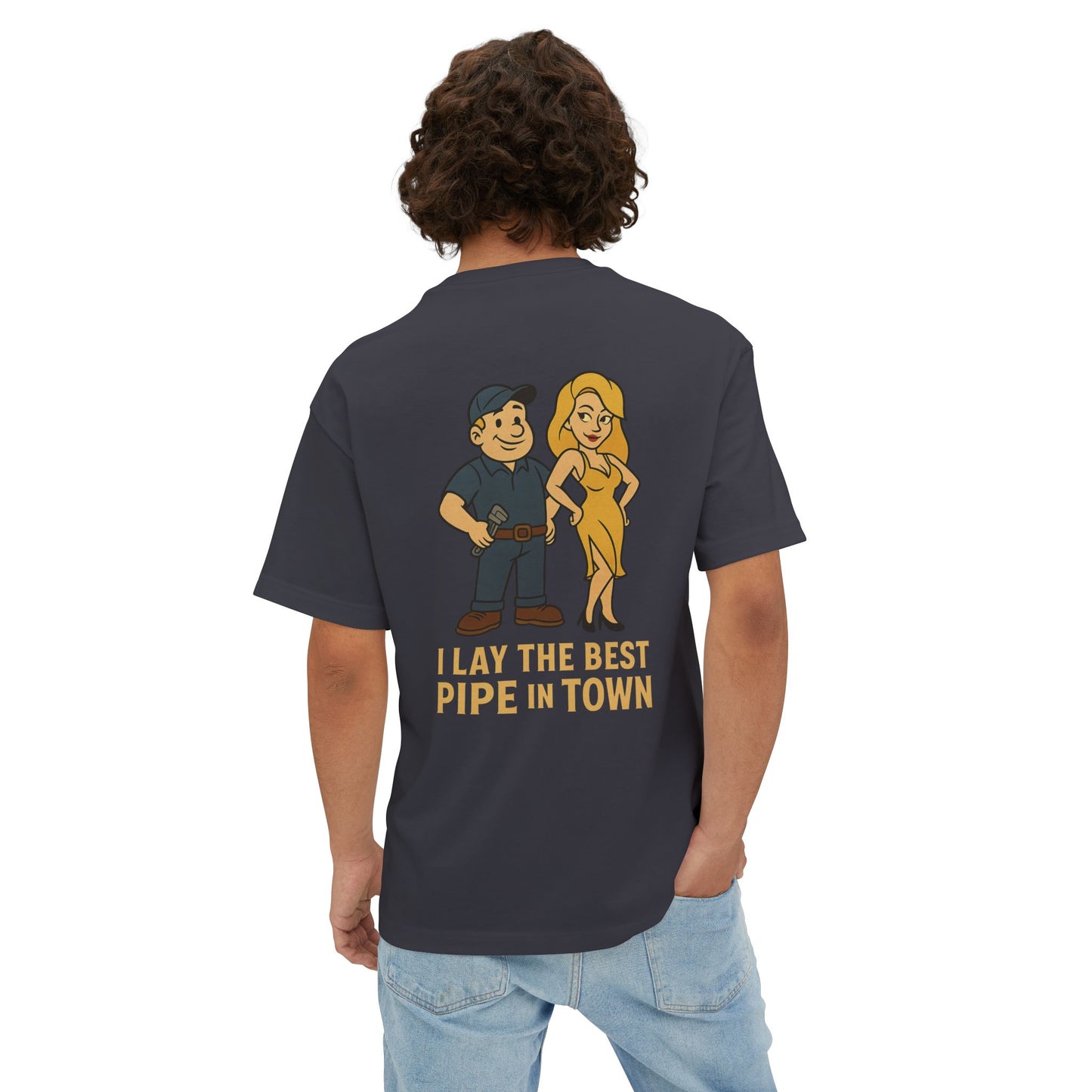 Funny Plumbing Shirt – I Lay the Best Pipe in Town | Plumber T-Shirt | Gag Gift for Men