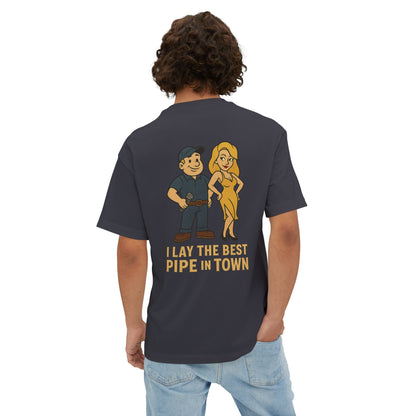 Funny Plumbing Shirt – I Lay the Best Pipe in Town | Plumber T-Shirt | Gag Gift for Men