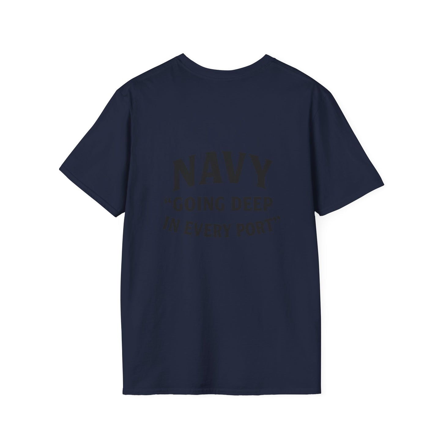 Navy Themed Unisex Softstyle T-Shirt, Nautical Gift, Casual Wear, Sea Lover Shirt, Unique Maritime Tee
